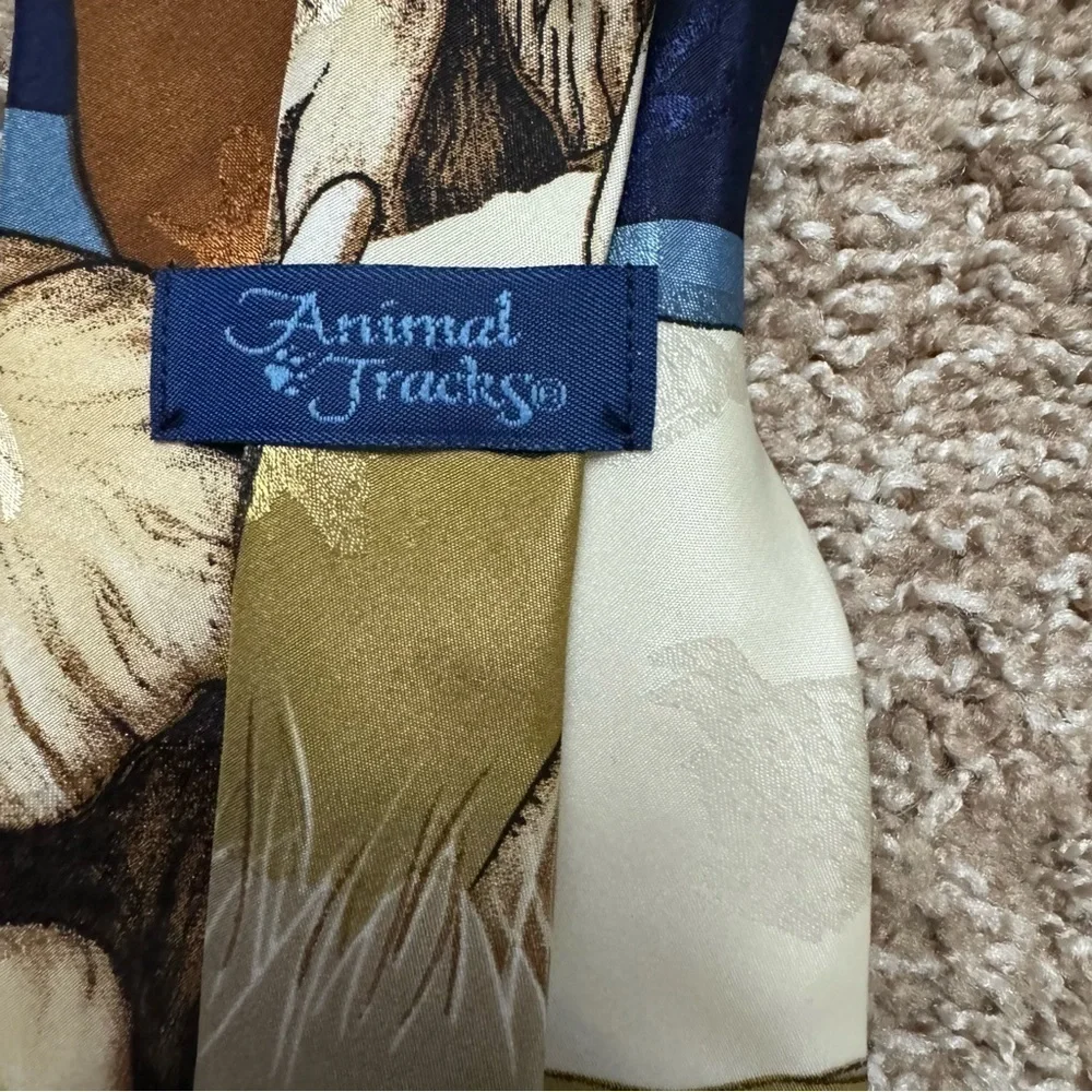 Animal‎ Tracks African Safari Animal Print Novelty Tie 100% Polyester - Picture 3 of 5